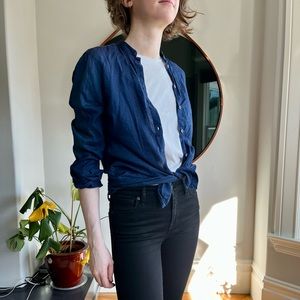 zara indigo shirt, size S, indigo blue